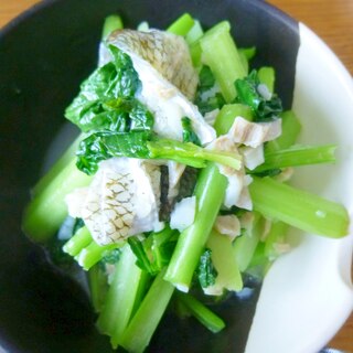 鱈と小松菜の炒め物